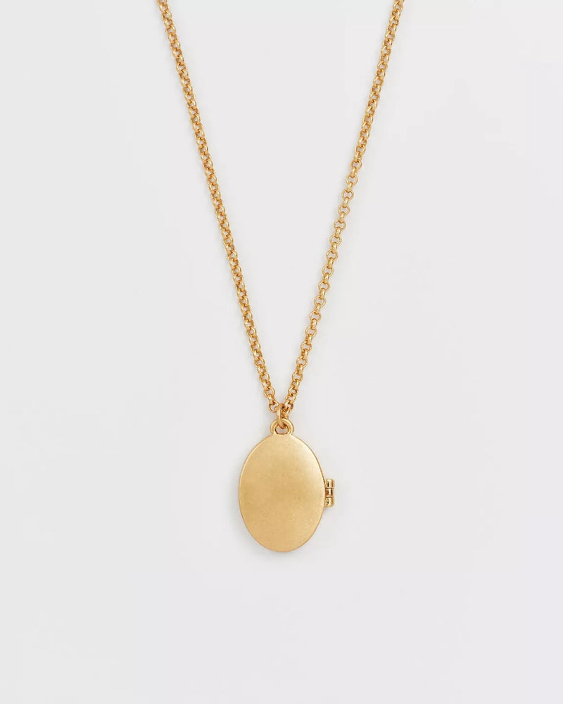 Collier Médaillon Rouge-gorge & Mûre – Plaqué or - Fable England