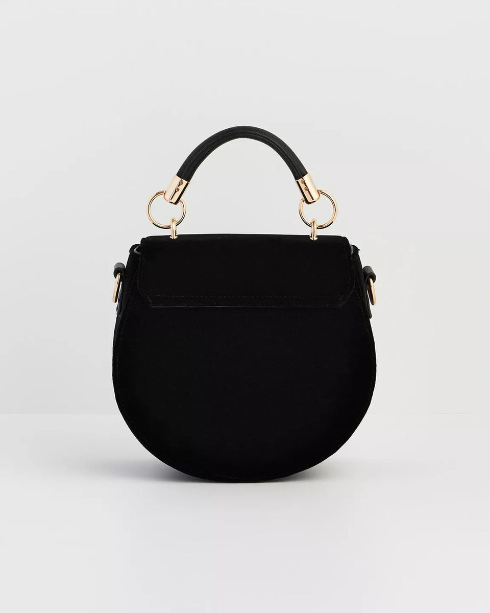 Sac noir brodé Fable England – Renard & Chouette