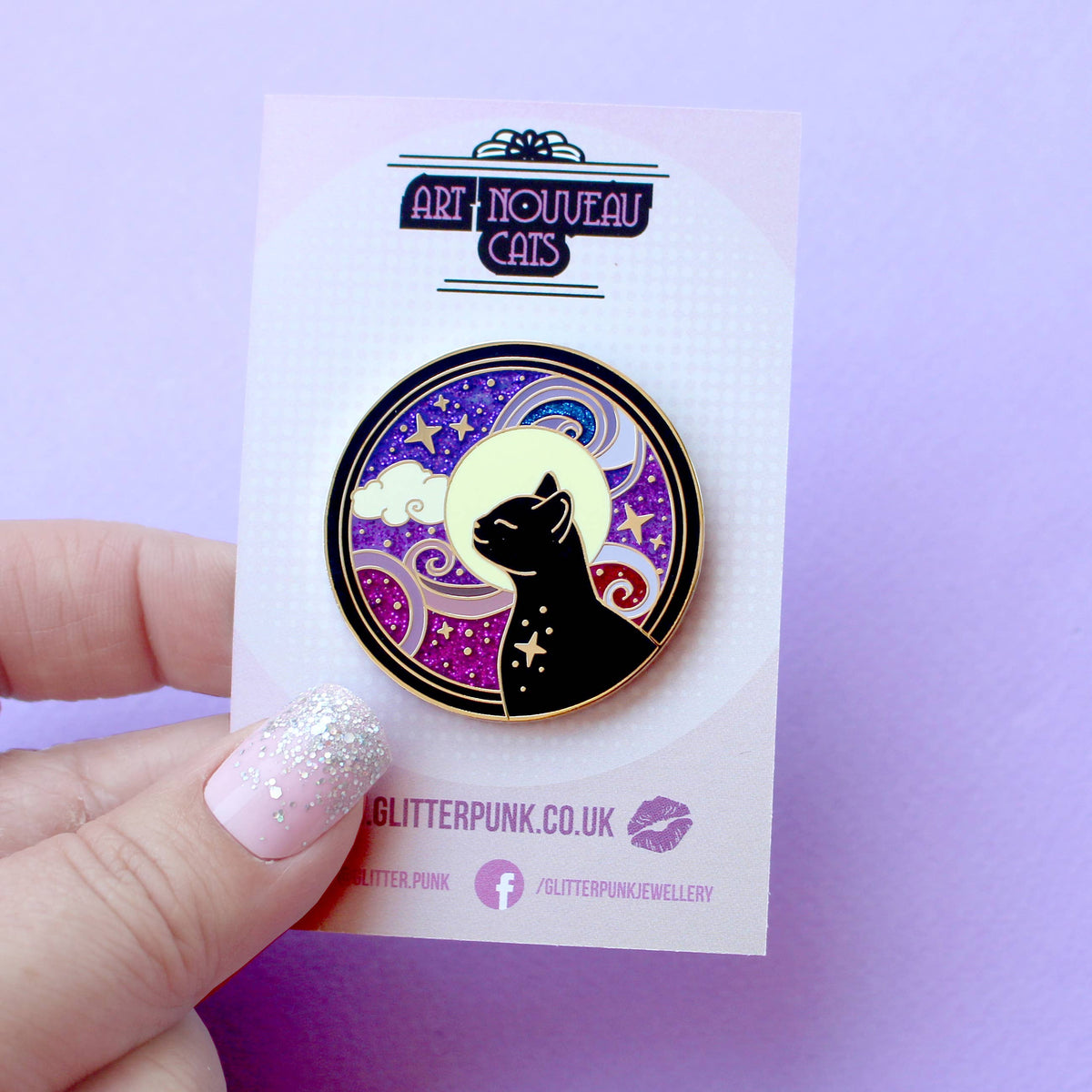 Pin's Chat cosmique — Collection Art Nouveau