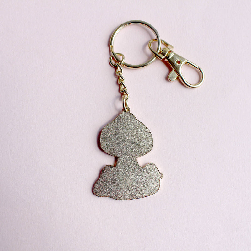 Porte-clés – Chat blanc et champignons