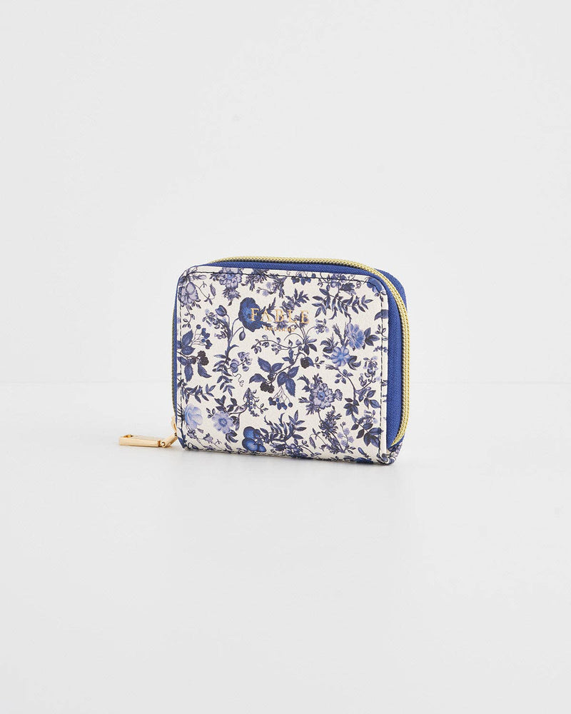 Portefeuille – Fable England – Porte-Cartes & Monnaie Floral Bleu
