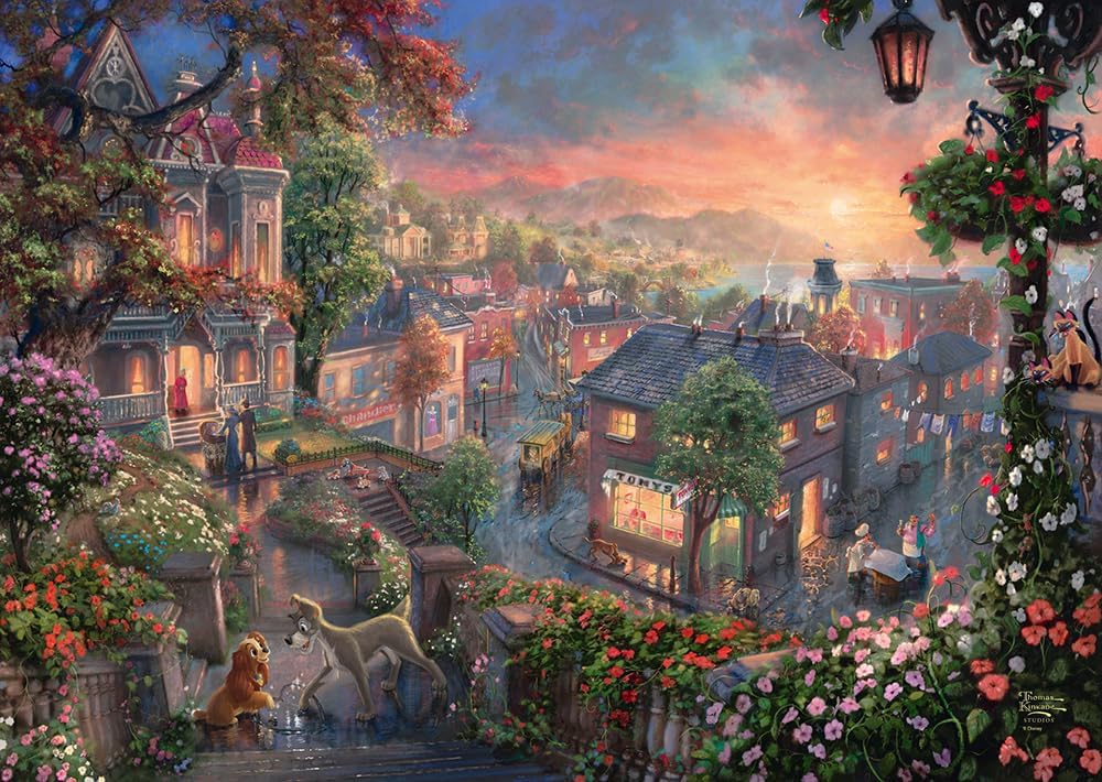 Puzzle Disney Thomas Kinkade – La Belle et le Clochard – 1000 pièces