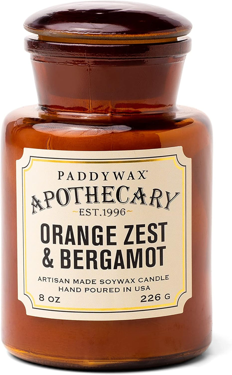 Bougie Parfumée Apothicaire Orange zest & Bergamote 226 g – Verre Ambré Vintage