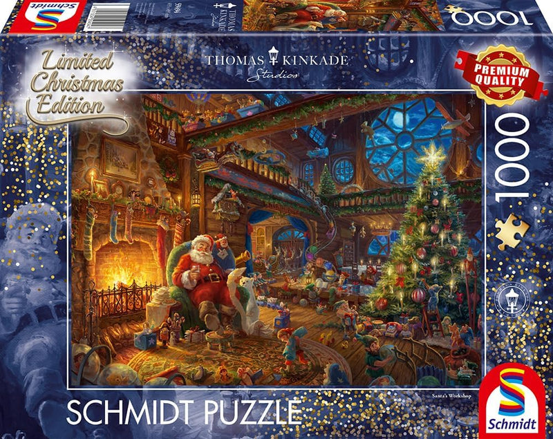 Puzzle Schmidt 1000 pièces – Atelier du Père Noël – Thomas Kinkade Studios – Edition Limitée Christmas