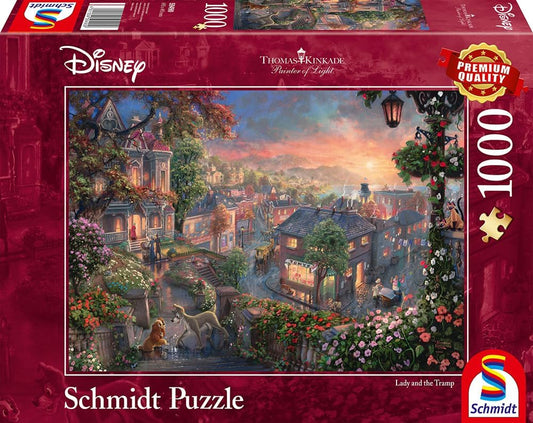 Puzzle Disney Thomas Kinkade – La Belle et le Clochard – 1000 pièces