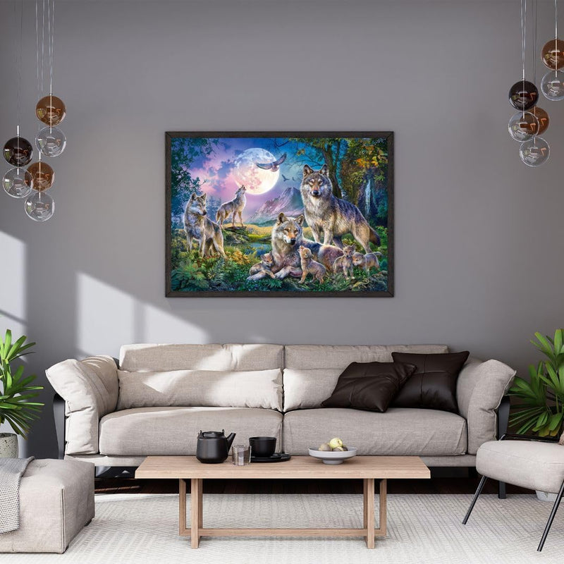 Puzzle Schmidt 1500 pièces – Meute de loups sous la lune