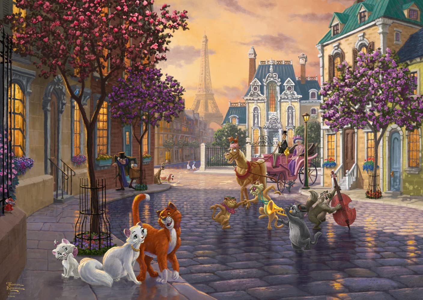 Puzzle Disney Thomas Kinkade – Les Aristochats à Paris – 1000 pièces