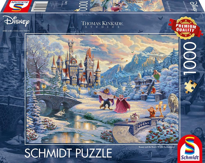 Puzzle Disney Thomas Kinkade – La Belle et la Bête Hiver Enchanté – 1000 pièces