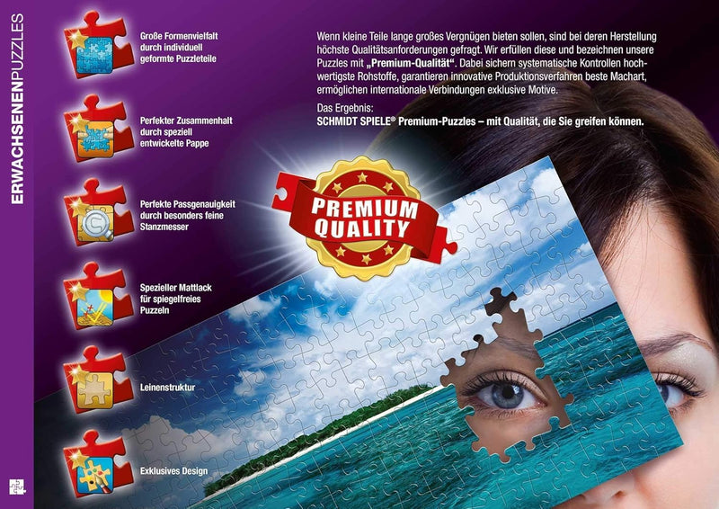 Puzzle Schmidt 1500 pièces – Meute de loups sous la lune