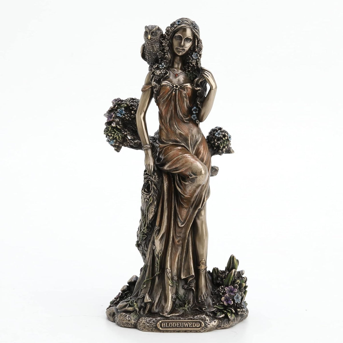 Figurine Blodeuwedd Veronese Design – Déesse Fleurie Celtique avec Chouette