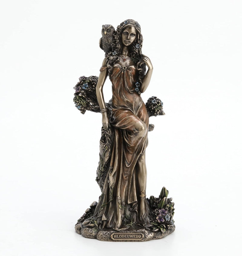 Figurine Blodeuwedd Veronese Design – Déesse Fleurie Celtique avec Chouette