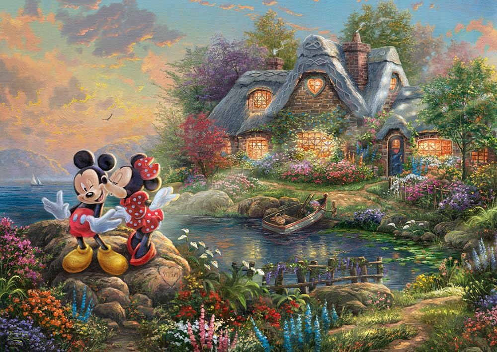 Puzzle Disney Thomas Kinkade – Mickey & Minnie amoureux – 1000 pièces