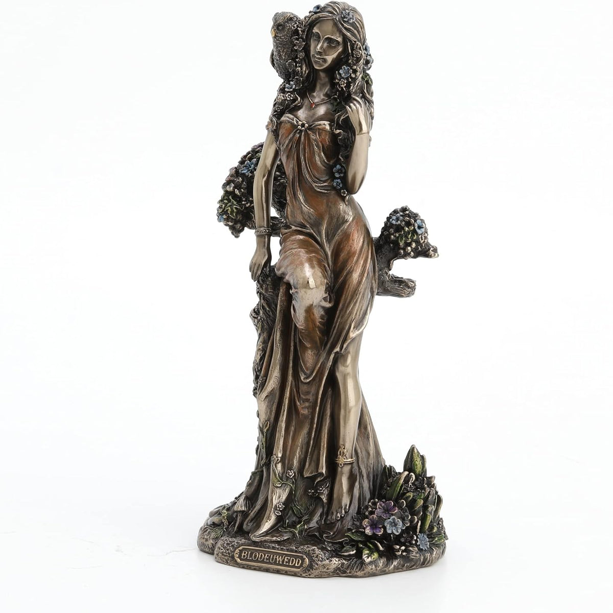 Figurine Blodeuwedd Veronese Design – Déesse Fleurie Celtique avec Chouette