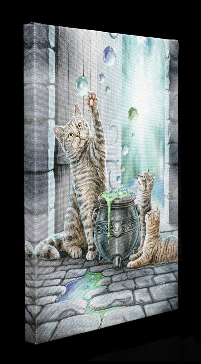 Tableau mystique – Chats tigrés et chaudron magique - Lisa Parker
