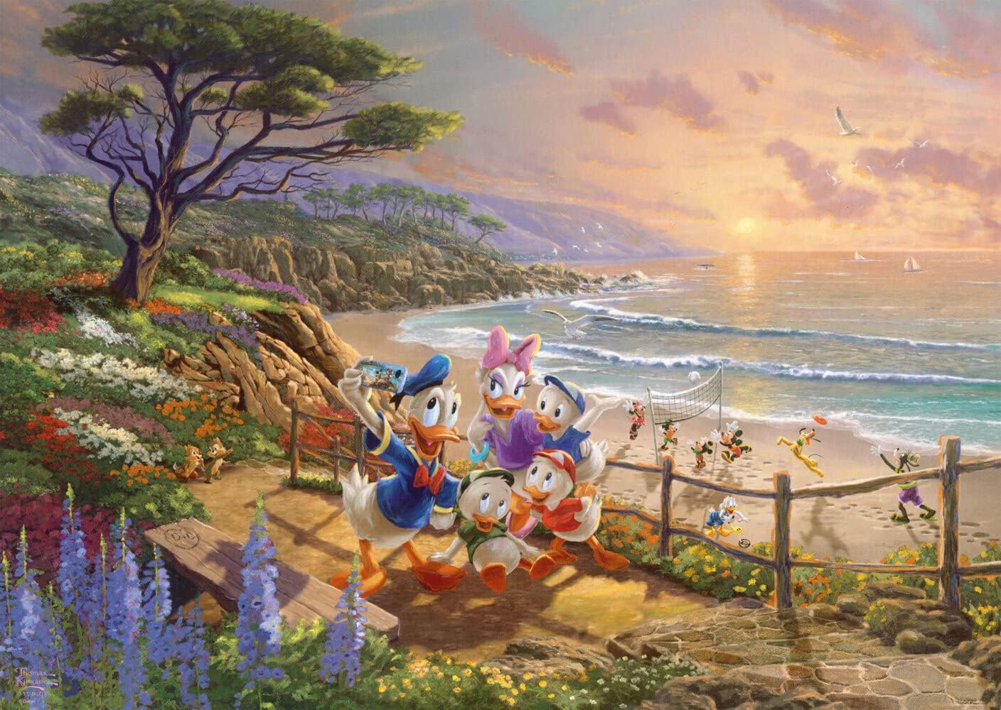 Puzzle Disney Thomas Kinkade – Donald & Daisy : En famille – 1000 pièces