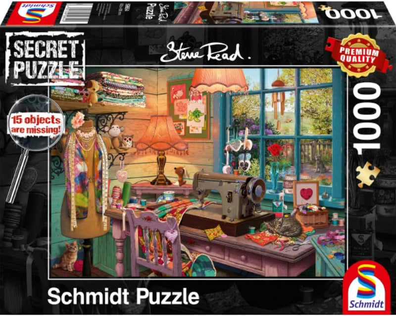 Puzzle Schmidt 1000 pièces – Secret Puzzle Atelier de couture – Steve Read