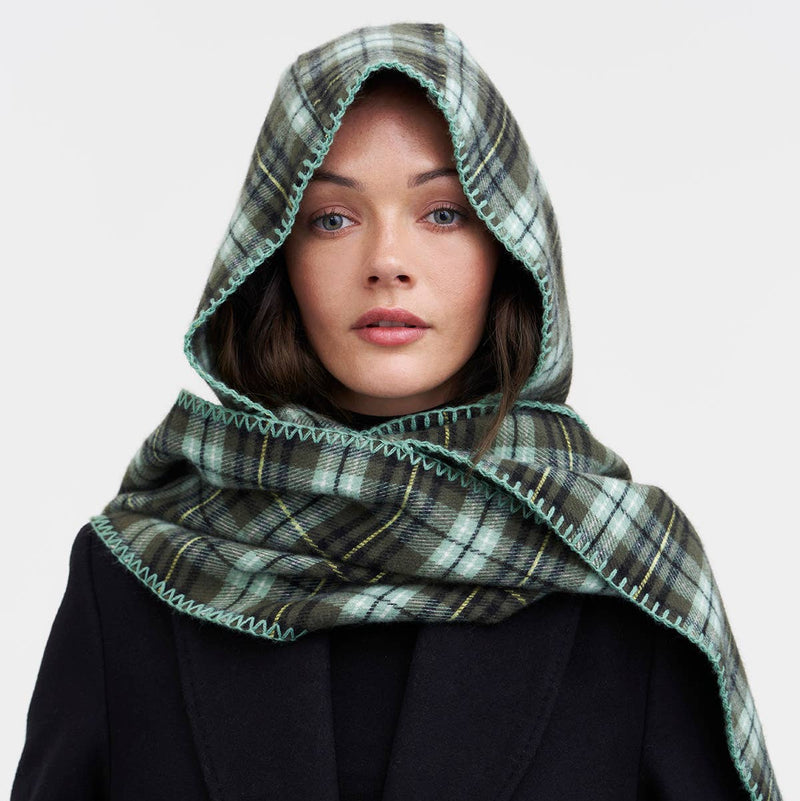 Écharpe à capuche tartan vert – Fable England