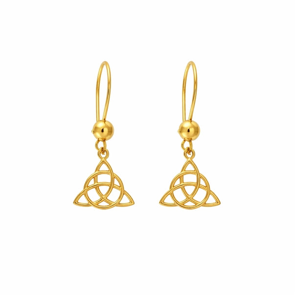 Boucles d’Oreilles Triquetra Plaqué Or