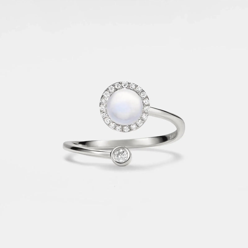 Bague Roue Anti-Stress Opale Halo - Argent Sterling 925