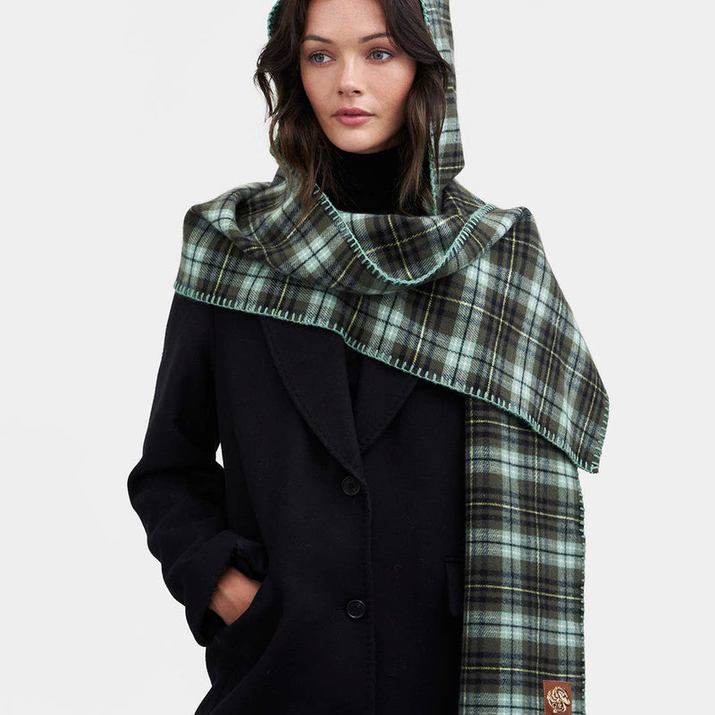Écharpe à capuche tartan vert – Fable England