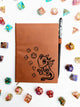 Carnet à pois avec Dragon et dés en cuir vegan