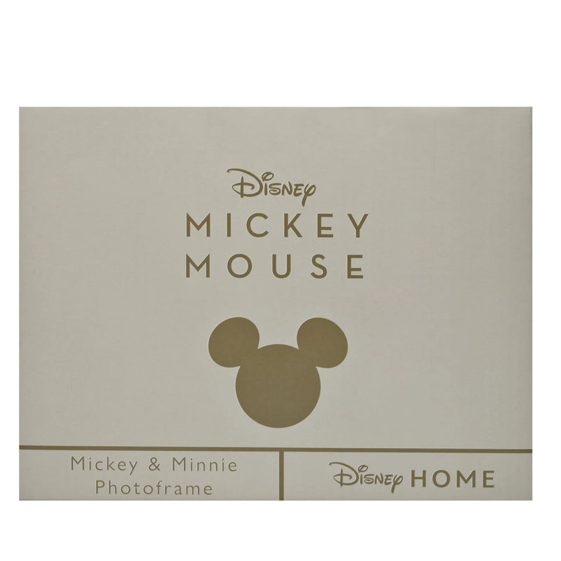Cadre Photo Disney Mickey & Minnie – Céramique Blanche et Dorée