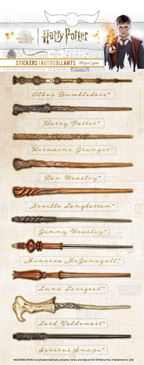 Stickers Baguettes Magiques 20 pièces - Harry Potter