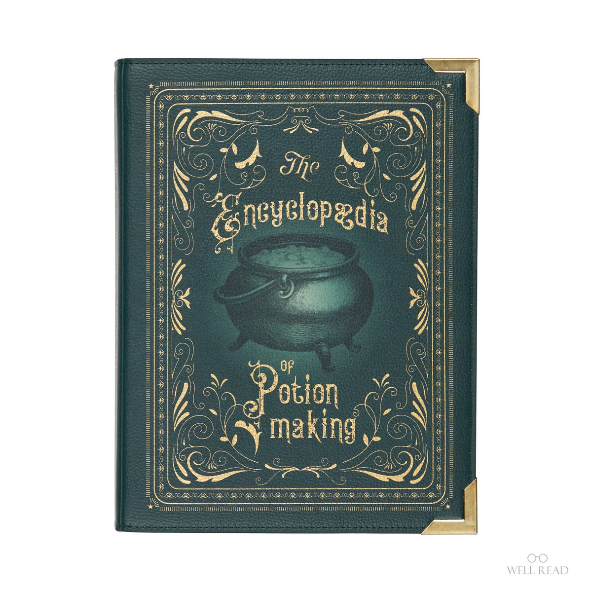 Sac à main L’Encyclopédie de la Fabrication de Potions – Sac livre vert style grimoire