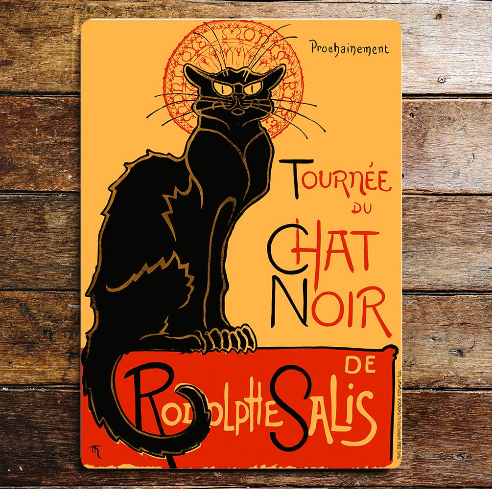 Plaque murale en métal Tournée Du Chat Noir