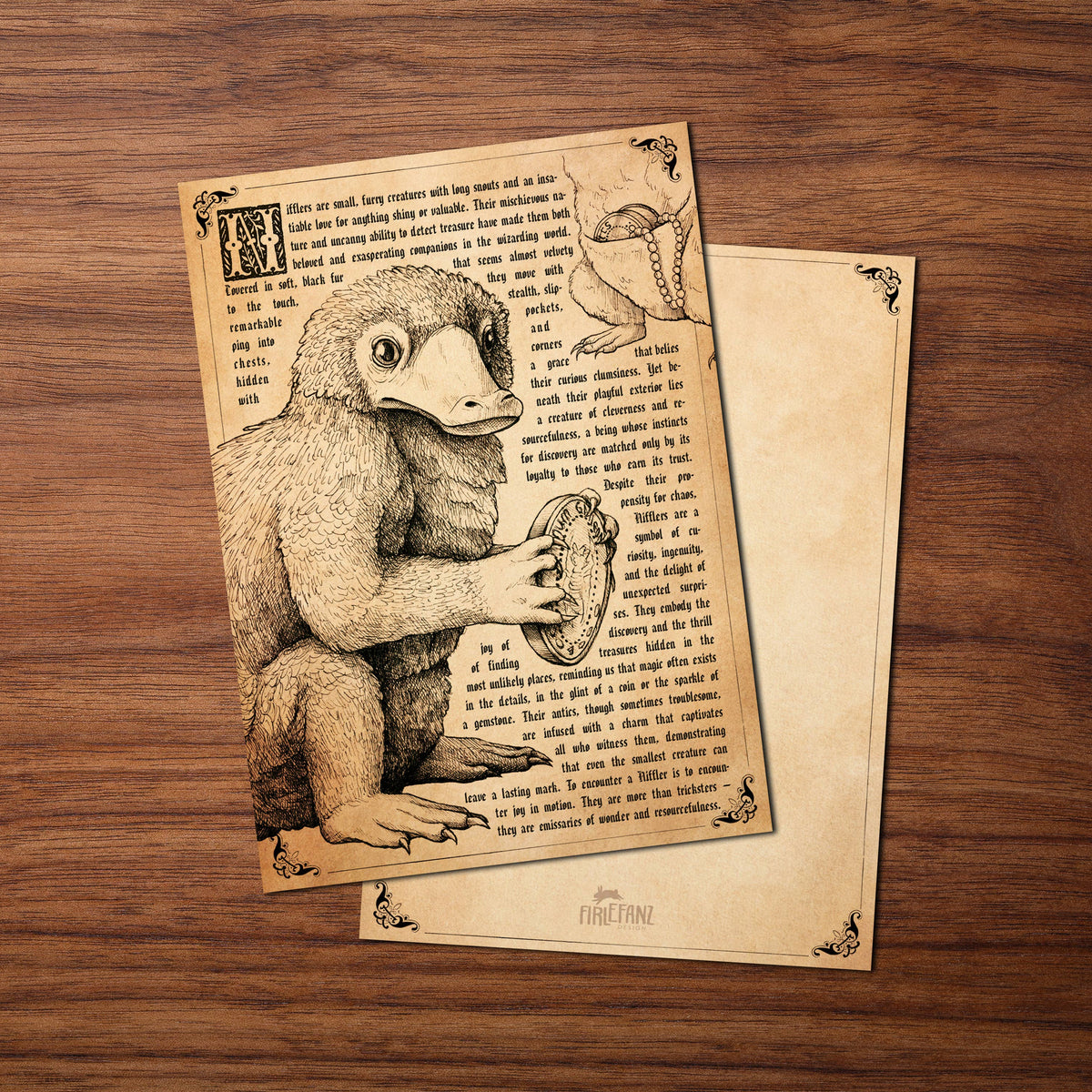 Carte postale vintage « Créature enchanteresse n°3 » – Vieille encyclopédie