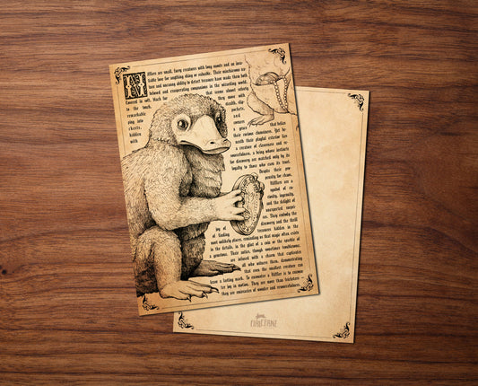 Carte postale vintage « Créature enchanteresse n°3 » – Vieille encyclopédie