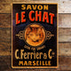 Plaque en métal « Savon Le Chat »