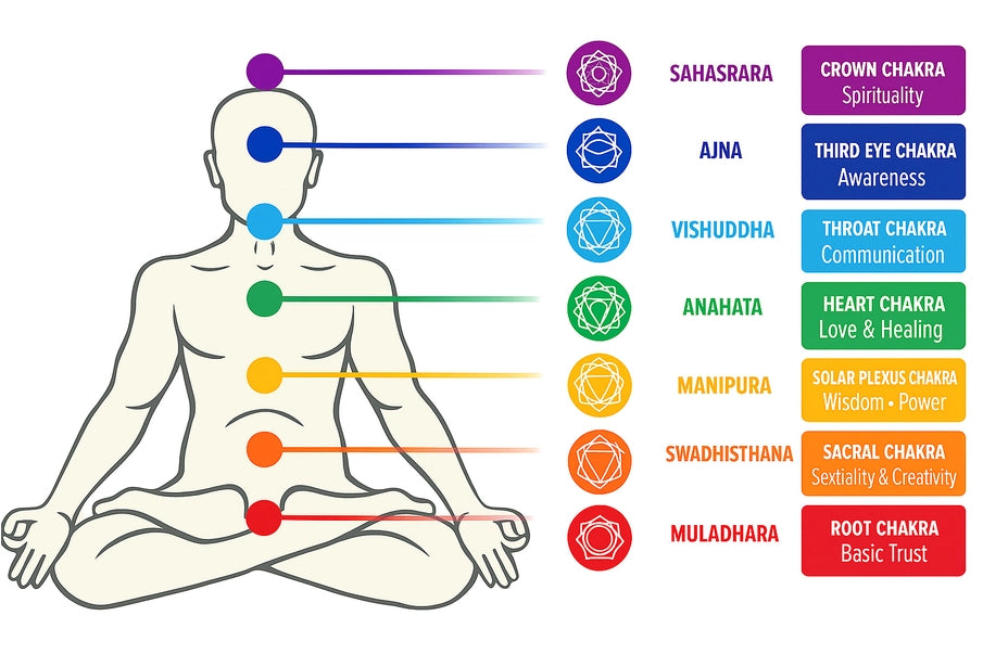 Collier Fleur de Vie 7 Chakras en Argent 925 Rhodié – Pendentif Énergétique