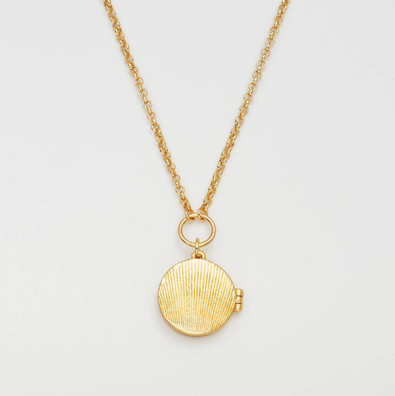 Collier médaillon Fleur et serpent doré – Plaqué or 22 carats - Fable England