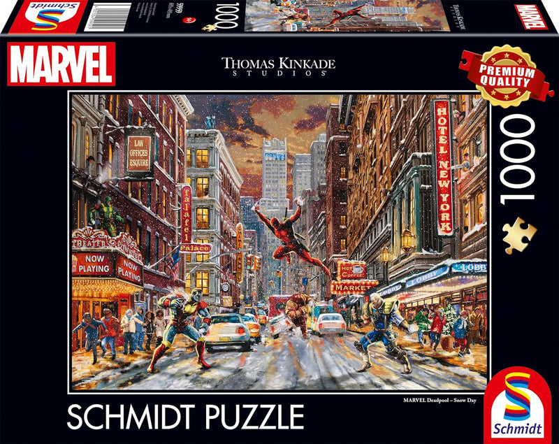 Puzzle Schmidt Marvel 1000 pièces – Deadpool Snow Day – Thomas Kinkade Studios