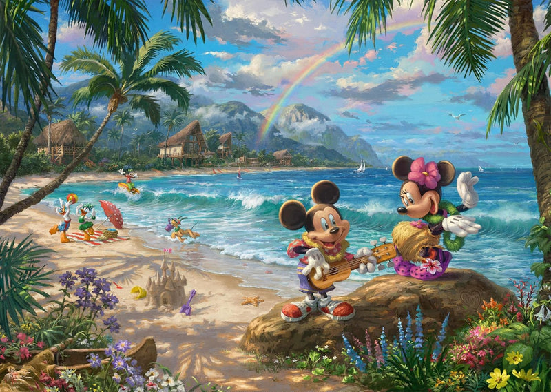 Puzzle Disney Thomas Kinkade – Mickey et Minnie à Hawaï – 1000 pièces