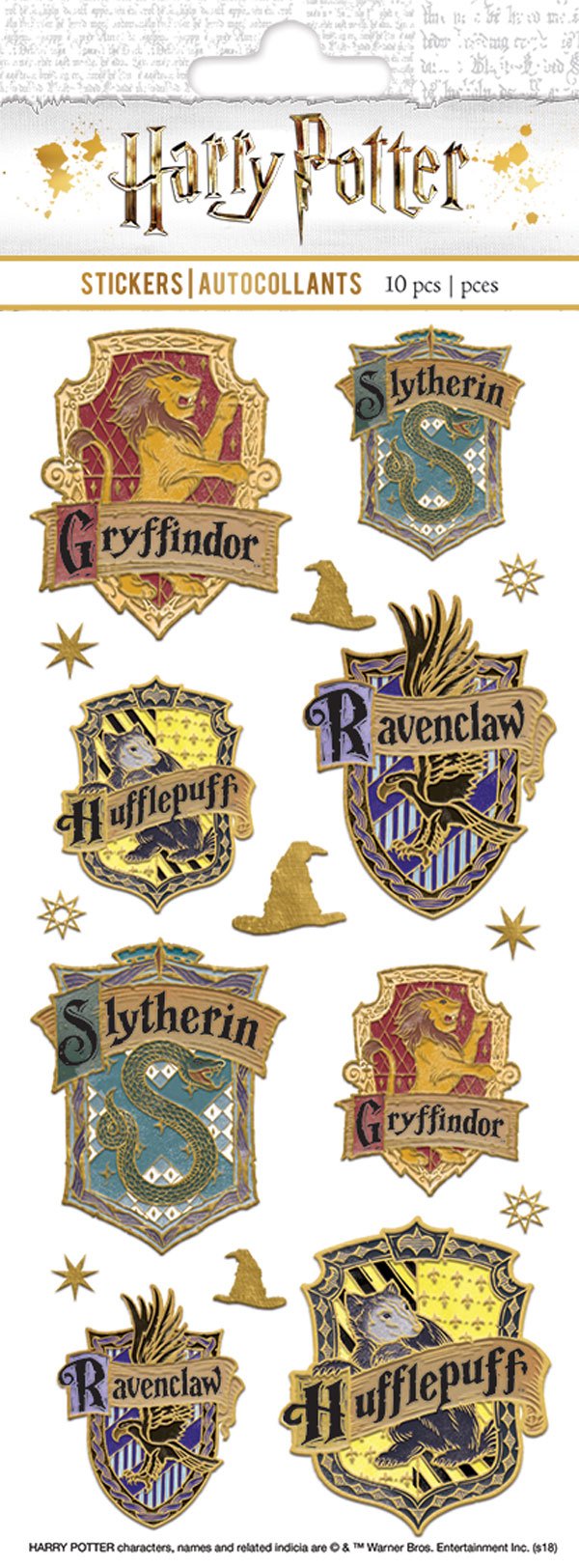 Stickers Harry Potter – Blasons des maisons de Poudlard – 17 pièces