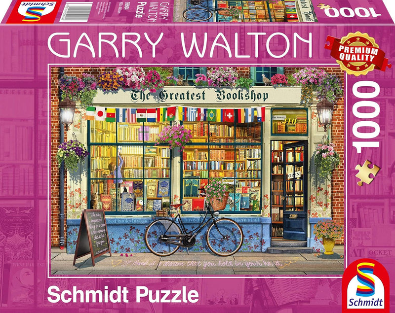 Puzzle Schmidt 1000 pièces – The Greatest Bookshop – Garry Walton – Librairie fleurie