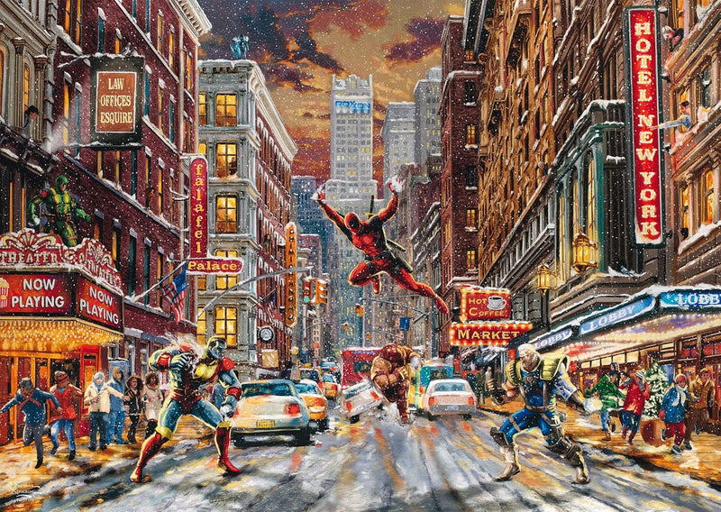 Puzzle Schmidt Marvel 1000 pièces – Deadpool Snow Day – Thomas Kinkade Studios