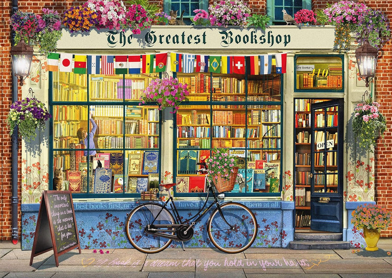 Puzzle Schmidt 1000 pièces – The Greatest Bookshop – Garry Walton – Librairie fleurie