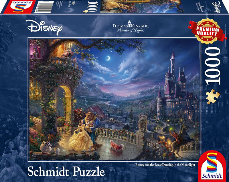 Puzzle Disney Thomas Kinkade - La Belle et la Bête danse au clair de lune – 1000 pièces