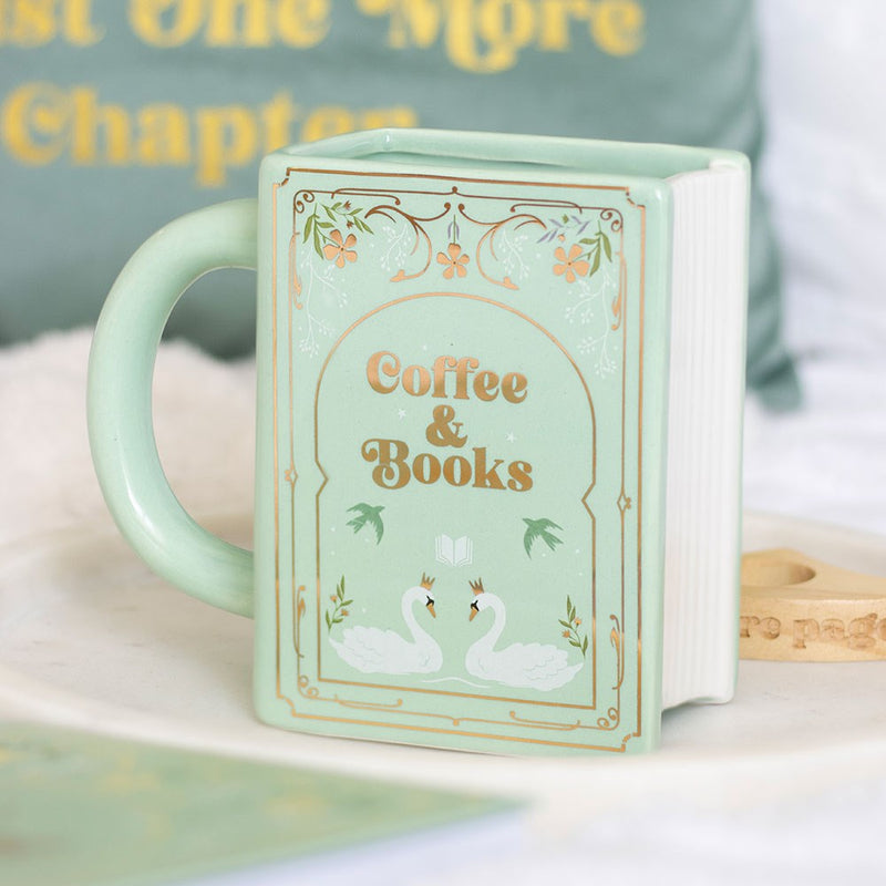 Mug Livre Vert « Coffee & Books » en Céramique – Collection The Book Club