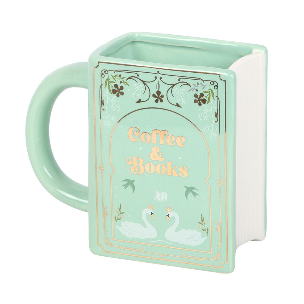 Mug Livre Vert « Coffee & Books » en Céramique – Collection The Book Club