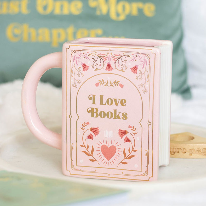 Mug Livre Rose « I Love Books » en Céramique – Collection The Book Club