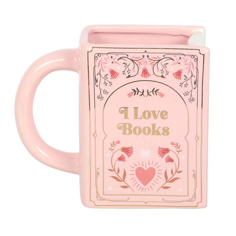 Mug Livre Rose « I Love Books » en Céramique – Collection The Book Club