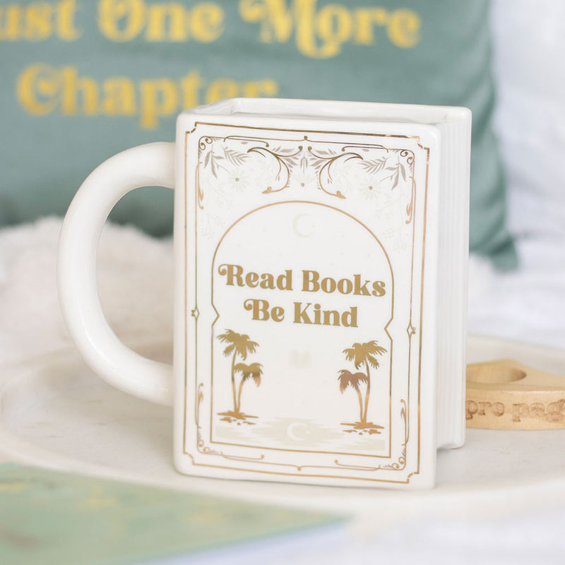 Mug Livre Blanc « Read Books Be Kind » en Céramique – Collection The Book Club