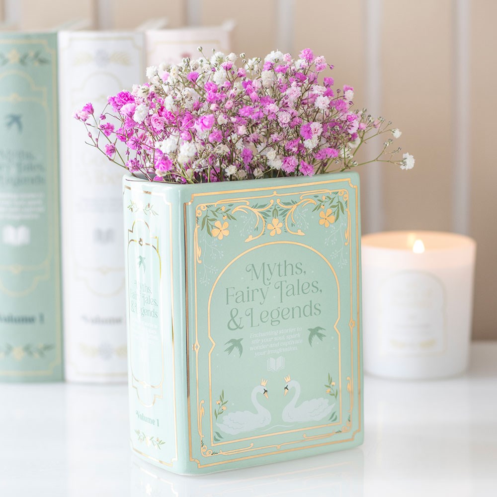 Vase Livre Vert « Myths, Fairy Tales & Legends » en Céramique – Collection The Book Club
