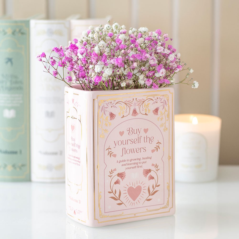 Vase Livre Rose « Buy Yourself the Flowers » en Céramique – Collection The Book Club