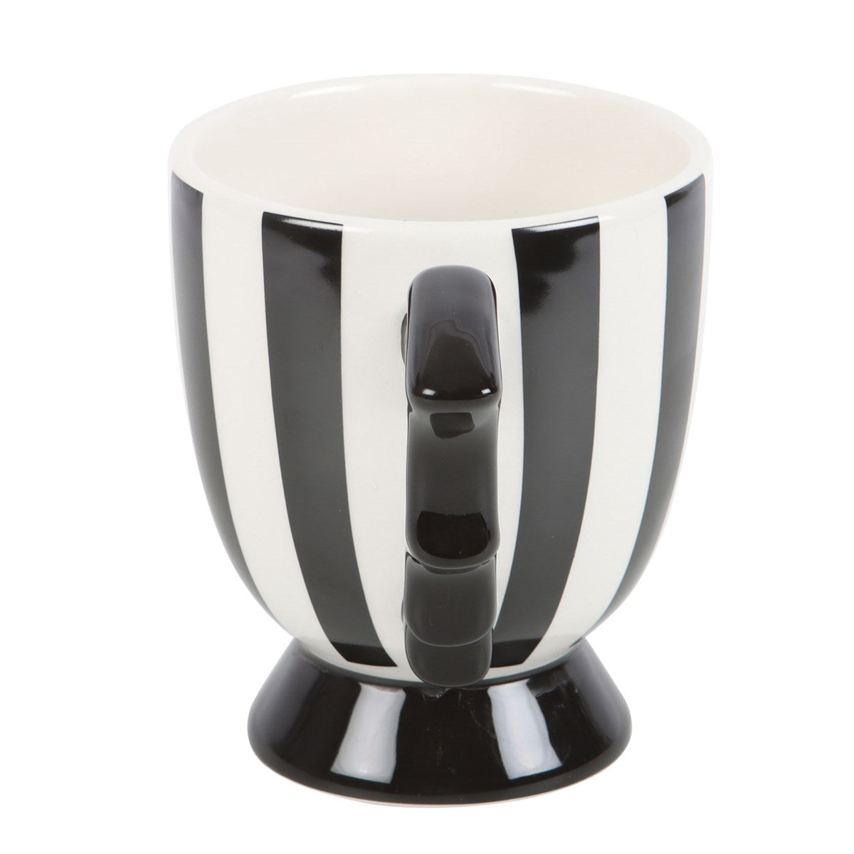 Tasse Rayée Noire et Blanche Aile de Chauve-Souris – Collection Mysterious & Spooky