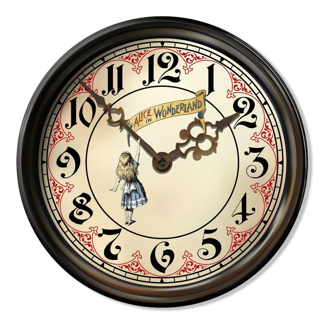 Plateau Horloge Alice au Pays des Merveilles – Métal rond 30 cm